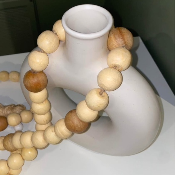 New Decorative Farmhouse & Country Garland Bohemian Wood Tassel Table Beads - Picture 3 of 5